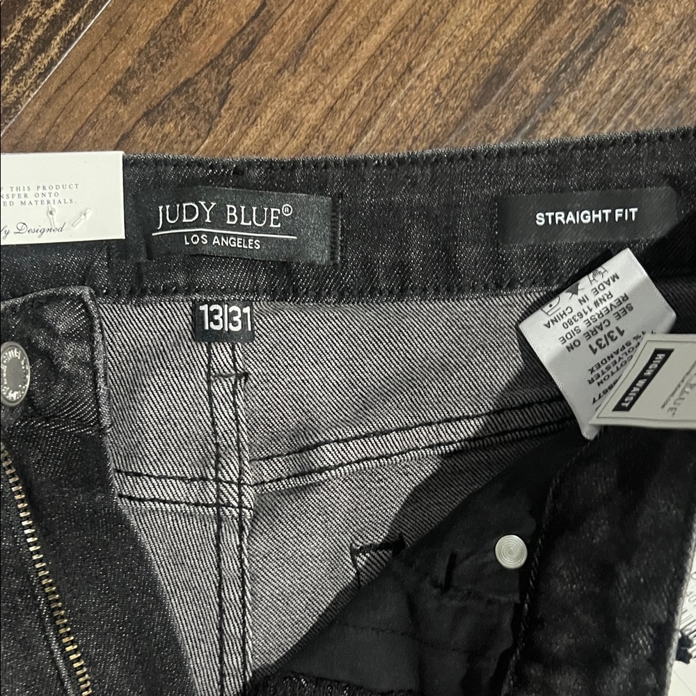 Judy Blue Charcoal High Waist Straight Jeans - Picture 3 of 3